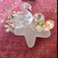 cigno con fiore cristallo