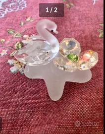 cigno con fiore cristallo