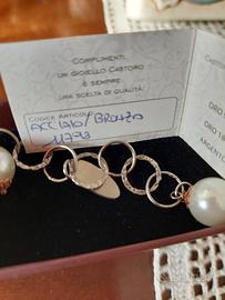 Bracciale donna in acciaio e bronzo