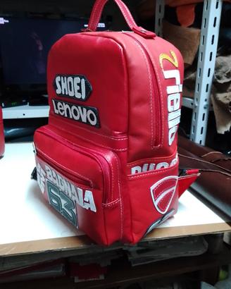 zaino rosso in pelle 