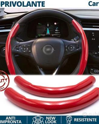 COPRIVOLANTE per OPEL Effetto FIBRA CARBONIO Rosso