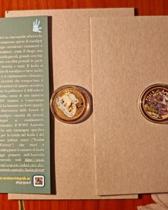 MONETA 5 € EURO KOALA + ORSO + N° 2 RACCOGLITORI