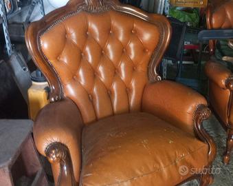 Due poltrone barocche vintage anni 60 Luigi XV