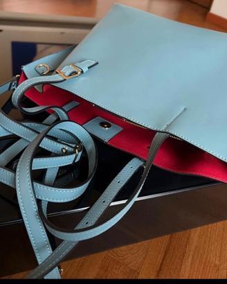 borsa in pelle e sneakers 38.