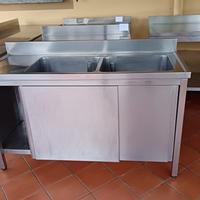 Lavandino in acciaio 2 vasche