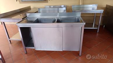 Lavandino in acciaio 2 vasche