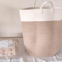 borsa portatutto, cesto biancheria in corda cotone