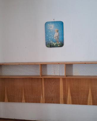 libreria vintage, ripiani, mensole