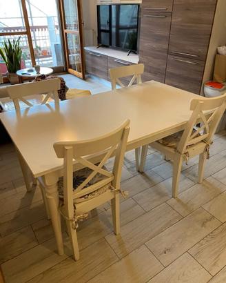 INGATORP Tavolo allungabile + SET 4 sedie INGOLF