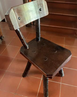 Set 4 sedie rustiche legno