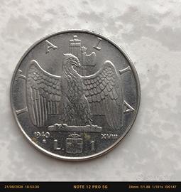 moneta una lira 1940