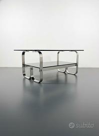 Tavolino da fumo anni 70 design vintage vetro fumé