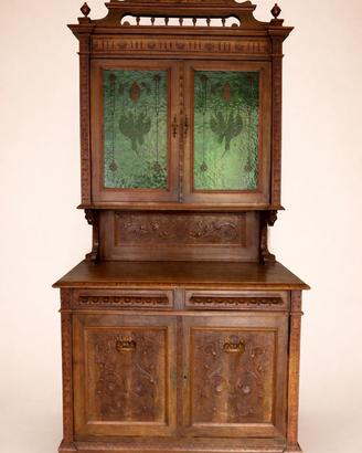 Credenza Liberty italiana primi ‘900 in noce