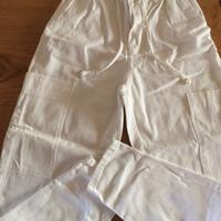 Pantalone bianco donna misura 36 elastico in vita 