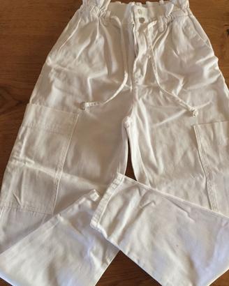 Pantalone bianco donna misura 36 elastico in vita 