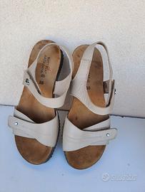 Sandale donna in pelle color sabbia