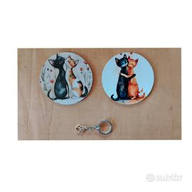 Set sottobicchieri e portachiavi