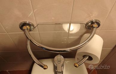 Set accessori bagno cromo e oro - 5 pezzi