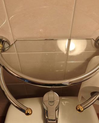 Set accessori bagno cromo e oro - 5 pezzi