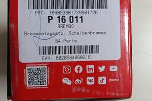 Brembo Prime P 16 011 kit pastiglie freni