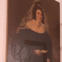 Quadro antico ad olio donna nobile