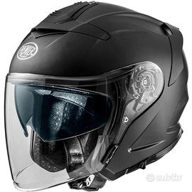 CASCO JET MOTO PREMIER NERO FIBRA VETRO LEGGERO