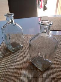 2 bottiglie vetro liquori o condimenti h 13 cm
