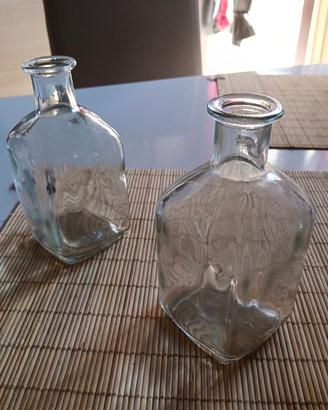 2 bottiglie vetro liquori o condimenti h 13 cm
