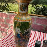 Vaso cinese decorato a mano 60 cm vintage
