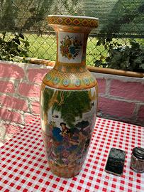 Vaso cinese decorato a mano 60 cm vintage