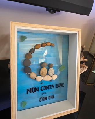 Quadro realizzato con sassi di mare 
