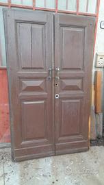 antico portoncino a 2 ante in larice d'america