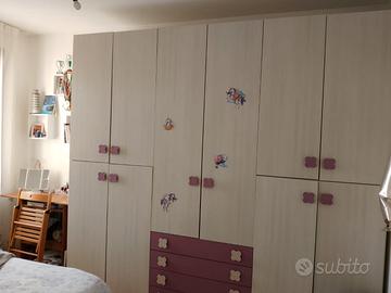 Letto contenitore + armadio 6 anti con cassetti