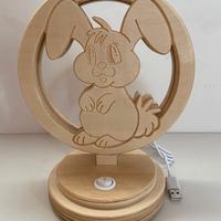 Lampada LED CONIGLIO - RABBIT in legno