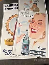 4 Targhe pubblicitarie in lamiera Sanpellegrino