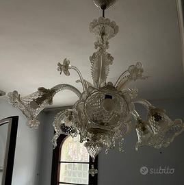 Lampadario  vetro murano 6 luci