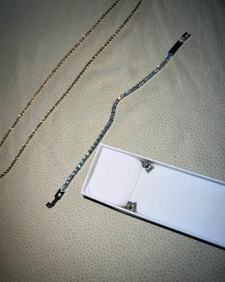 Orecchini Argento 925 + tennis e collanina