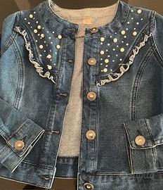 Giacca jeans con strass tg 13 anni L
