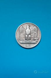 Moneta 5 lire Aquilotto Vittorio Emanuele III 1927