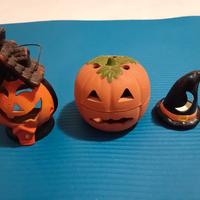 numero 3 portacandela tema Halloween ceramica 