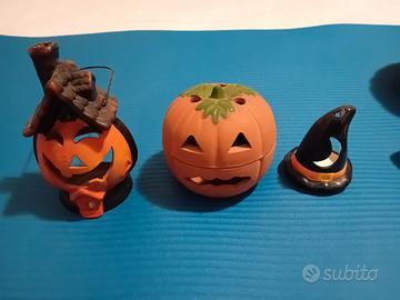 numero 3 portacandela tema Halloween ceramica 