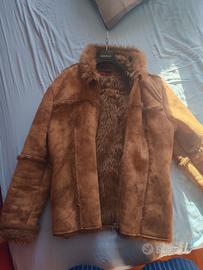 Pellicciotto bomber uomo marrone pelliccia caldo