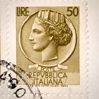 6 francobolli “Repubblica Italiana-Lire 50”