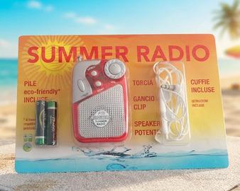 Radio Vintage Summer con cuffie nuova