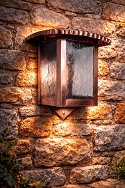 Applique lampada rame esterno/interno artigianale