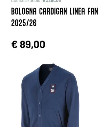 Cardigan Bologna FC nuovo con cartellino 