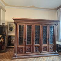 LIBRERIA IN NOCE STILE RINASCIMENTALE
