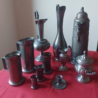 Lotto 11 oggetti peltro 95% vintage 