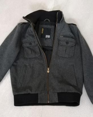 Giubbotto Uomo Jack & Jones in Panno Grigio Antrac