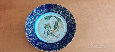 "Lourdes l'Apparition" - Porcellana Blu e Oro
